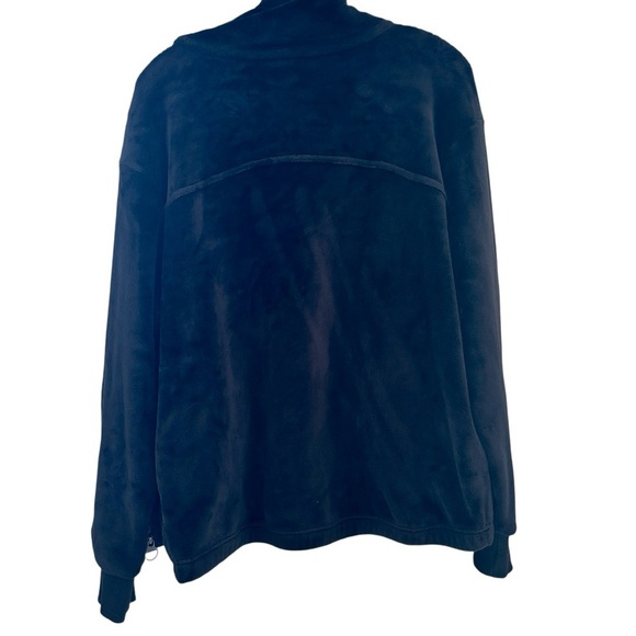 Athleta Double Cozy Karma Recover Plush Velour Black Zip Up Jacket Size L - Picture 2 of 6